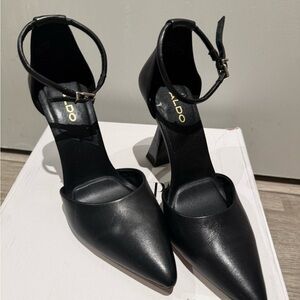 ALDO Black Ankle Strap Heels